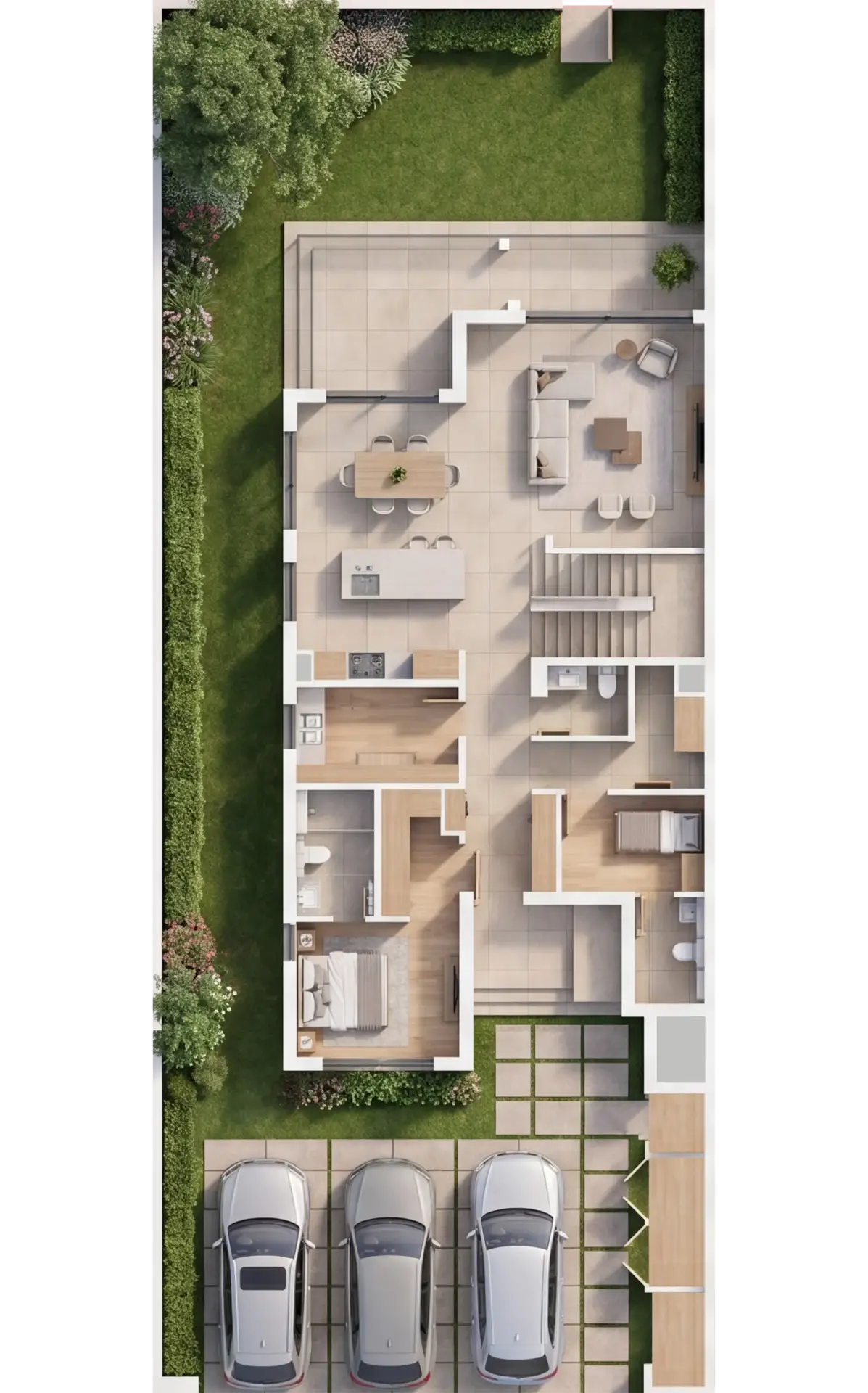 4-Bedroom Townhomes — Ground Floor