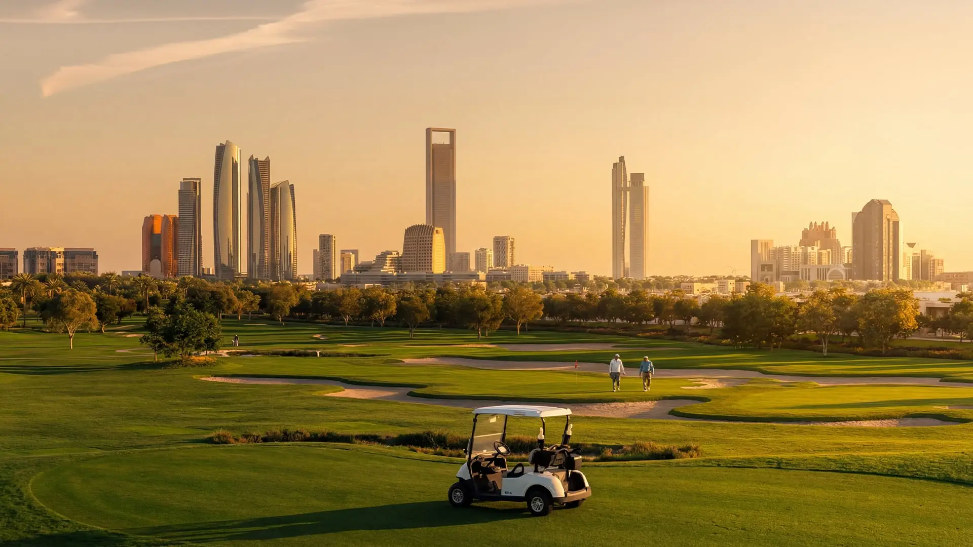 Hudayriyat Golf Estates at golden hour