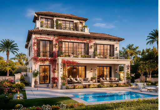 Exterior elevation — 6-Bedroom Golf Mansions